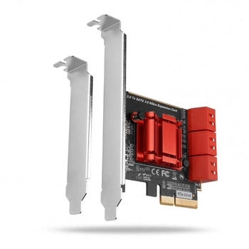 PCES-SA6 Kontroler PCIe 6x wewnętrzny port SATA 6G, ASM1166, SP & LP