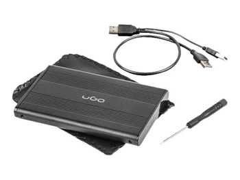 NATEC UKZ-1003 UGO obudowa USB 2.0 na dysk HDD/SSD 2.5 SATA, czarna, aluminium