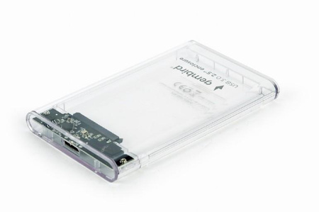 GEMBIRD EE2-U3S9-6 Gembird obudowa USB 3.0 na dysk HDD/SSD 2.5 SATA, grubość 9.5mm, przeźroczysta