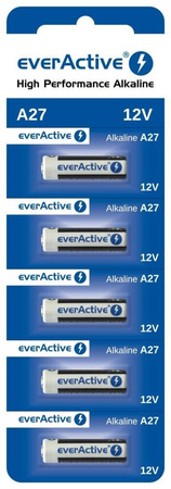 EVERACTIVE BATERIE ALKALICZNE 27A 12V, BLISTER 5 SZT. 27A5BL