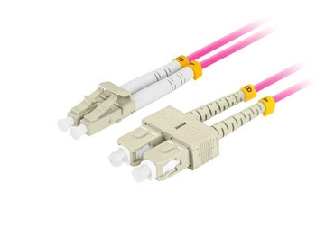 Patchcord światłowodowy mm lc/upc-sc/upc duplex 3.0mm om4 50/125 0.5m fioletowy