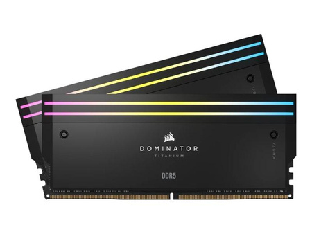 CORSAIR DOMINATOR TITANIUM RGB 32GB 2x16GB DDR5 6400MT/s DIMM Unbuffered 32-40-40-84 Std PMIC XMP 3.0 Black Heatspreader 1.4V