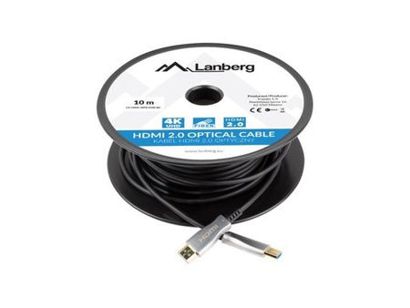 LANBERG Kabel HDMI M/M V2.0 10M Czarny Optyczny AOC