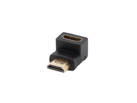 LANBERG adapter HDMI - HDMI M/F 4K kątowy dół czarny