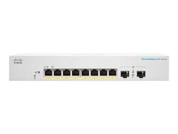 CISCO Business Switching CBS220 Smart 8-port Gigabit Full PoE 130W 2x1G SFP uplink external power supply