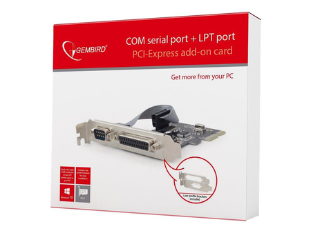 GEMBIRD PEX-COMLPT-01 Gembird Kontroler portów COM(9PIN)+LPT(25PIN) na PCI-Expres + low profile