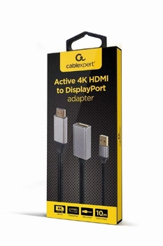 GEMBIRD AKTYWNY ADAPTER 4K HDMI NA DISPLAYPORT (F) CZARNY, 10CM