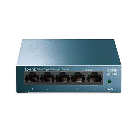 TPLINK LS105G TP-Link LS105G LiteWave 5-Port Gigabit Desktop Switch, 5 Gigabit RJ45 Ports