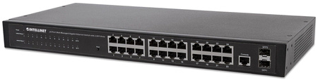 Switch zarządzalny Intellinet 24x 10/100/1000 Mbps + 2x slot SFP Rack 19"