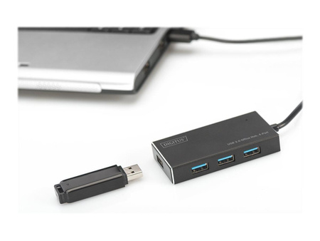 DIGITUS DA-70240-1 DIGITUS HUB/Koncentrator 4-portowy USB 3.0 SuperSpeed, aktywny, HQ aluminium