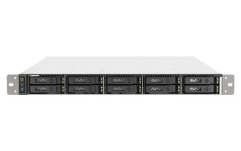 Qnap TS-h1090FU-7232P-64G, 1U, 12 x 2.5" U.2 NVMe PCIe/SATA, AMD EPYC 7232P 8C/16T, 64GB RDIMM DDR4 (Max. 1TB), 2 x 25GbE SFP28, 2 x 2.5GbE, 550W Redundant PSU