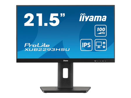 IIYAMA XUB2293HSU-B7 21.5inch IPS FHD 100Hz 300cd/m2 1ms HDMI DP 2xUSB 2.0 Speakers 15cm Height Adj. Stand (P)