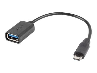 LANBERG adapter micro USB M USB-A F 2.0 0.15m OTG black