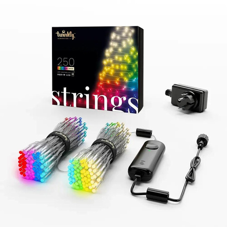 Twinkly Strings – 250 RGB+W Ciąg świetlny, przezroczysty przewód, typ wtyczki F