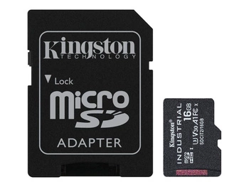 KINGSTON 16GB microSDHC Industrial C10 A1 pSLC Card + SD Adapter