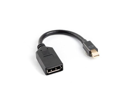 Adapter mini Displayport (M) -> DisplayPort (F) na kablu 10cm    czarny 