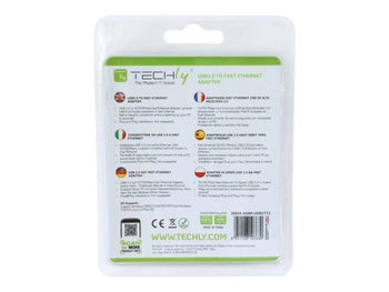 TECHLY Karta Sieciowa Adapter USB-A 2.0 na RJ45 10/100Mbps