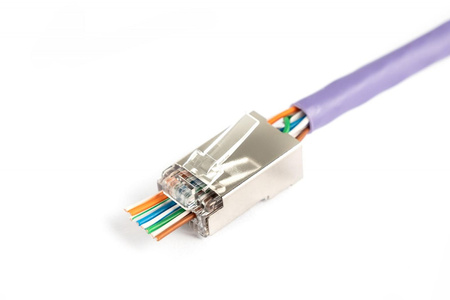 Wtyk RJ45 (8P8C) przelotowy, kat.5e, ekranowany, AWG 26-24, opakowanie 100 sztuk