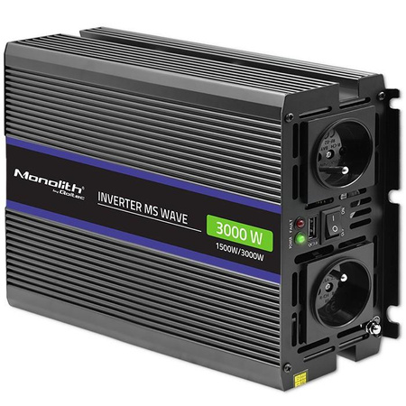 Przetwornica napięcia Monolith 3000 MS Wave | 12V na 230V |      1500/3000W | USB 