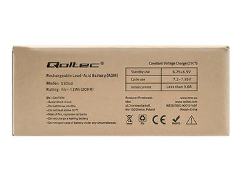 QOLTEC AGM battery 6V 12Ah