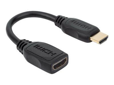 Kabel / Przedłużacz Manhattan HDMI-HDMI M/F Ethernet 4K*60Hz 0,2m, czarny