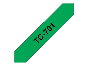 BROTHER TC701 Taśma Brother 12mm BLACK ON GREEN TAPE