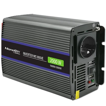 Przetwornica napięcia Monolith 2000 MS Wave | 12V na 230V |      1000/2000W | USB