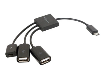 GEMBIRD UHB-OTG-02 Gembird kabel micro USB 2.0 OTG BM -> 2x USB AF + micro BF, 0,15 m