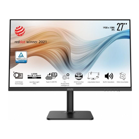 Monitor MSI 27"  Modern MD272P HDMI DP USB-C czarny - USZ OPAK