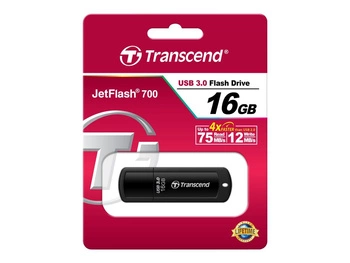 TRANSCEND TS16GJF700 Transcend pamięć USB 16GB Jetflash 700 USB 3.0 Transfer do 70MB/s + RecoveRx