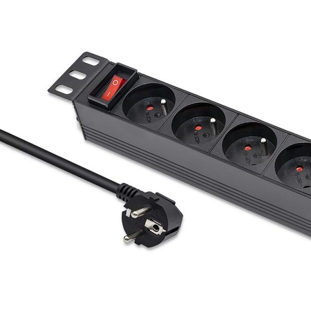 Listwa zasilająca PDU do RACK 10" | 1U | 16A | 4xFrench | 1.8m 