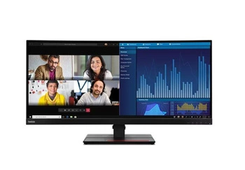 Lenovo Monitor ThinkVision 34.14" P34w-20 21:9 Panel IPS 3440 x 1440 Curved Lift USB Hub Daisy Chain Ethernet RJ45 Speakers VGA DP HDMI