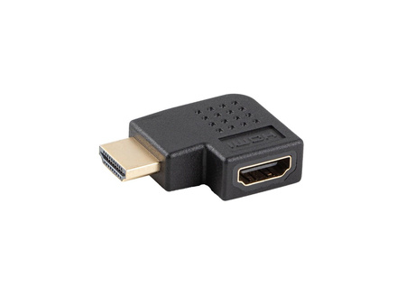 Adapter HDMI(M)-HDMI(F) 4K katowy lewo czarny AD-HDMI-05 