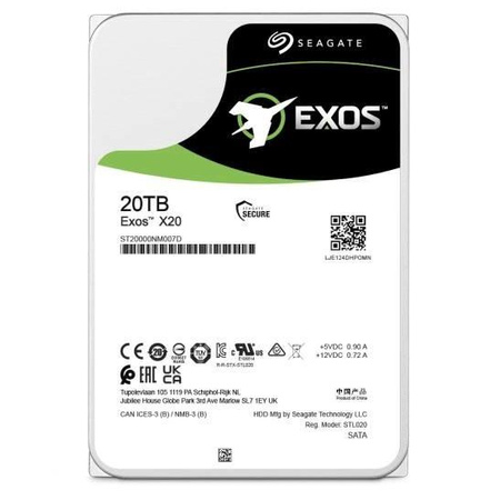 EXOS X20 20TB SATA 3.5IN/7200RPM 6GB/S 512E/4KN