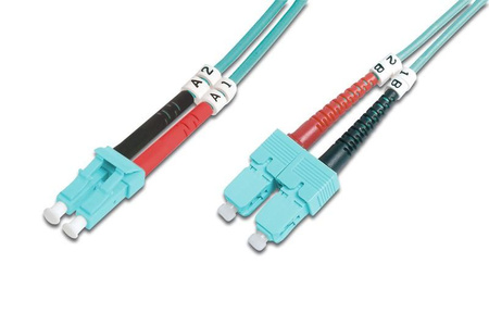 Patchcord światłowodowy FO LC-SC MM 50/125 OM3 duplex LSOH 3m