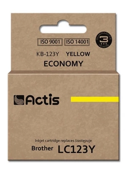 Actis KB-123Y Tusz (zamiennik Brother LC123Y/LC121Y; Standard; 10 ml; żółty)