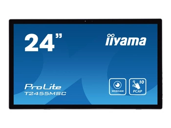 IIYAMA T2455MSC-B1 24inch IPS 1920x1080 Bonded PCAP 10P Touch Flat Bezel Free Glass Front 350cd/m2 HDMI Displayport USB 3.0-Hub